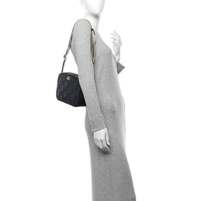 Gucci Calfskin GG Matelasse Shoulder Bag Black Natural 2 of 7