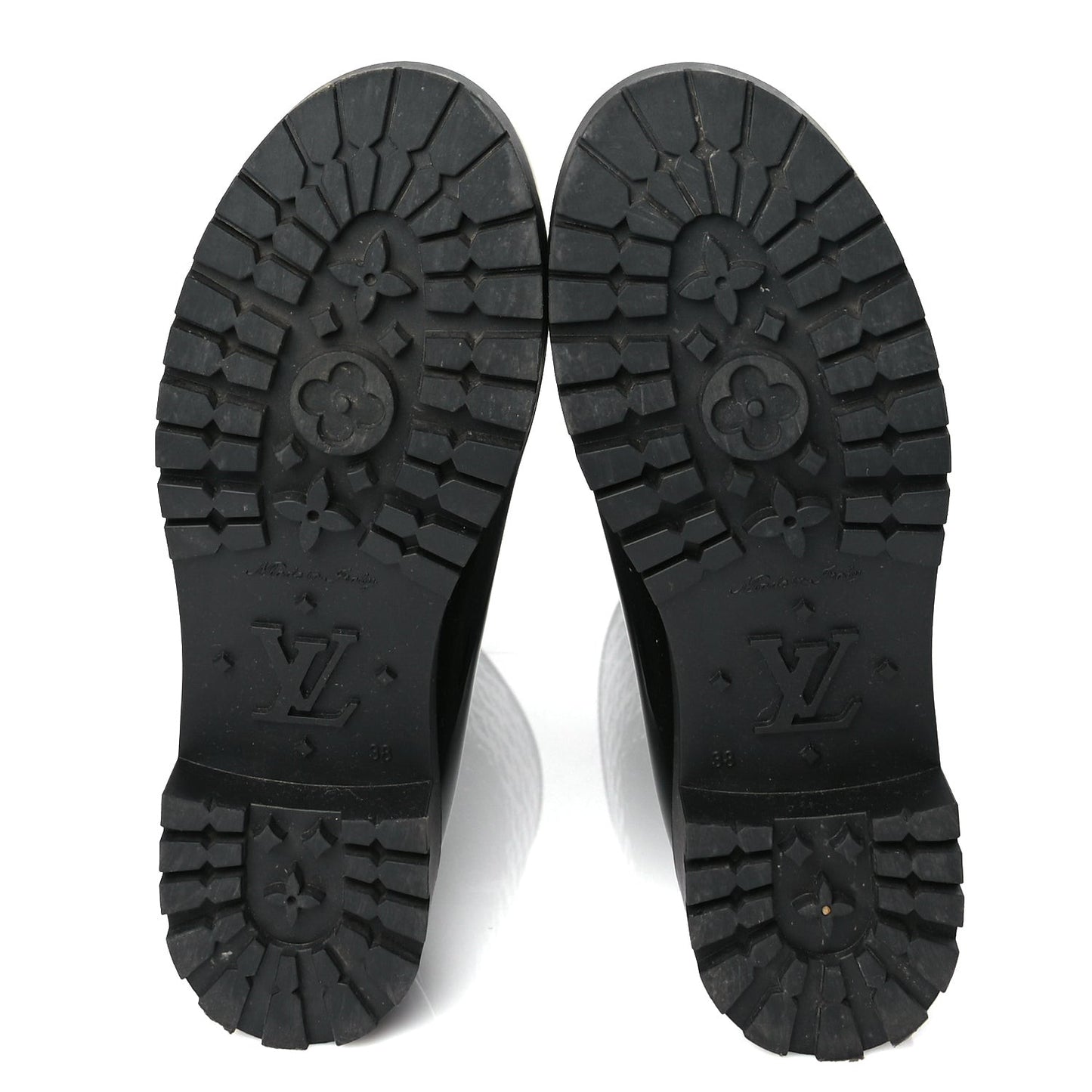 Rubber Embossed Monogram Splash Rain Boots 38 Black Monogram