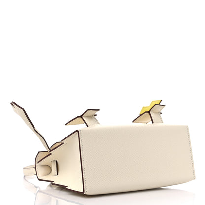 Hermes Epsom Quelle Idole Picto Kelly Doll Handbag Nata Mauve Sylvestre Lime Chai 6 of 14