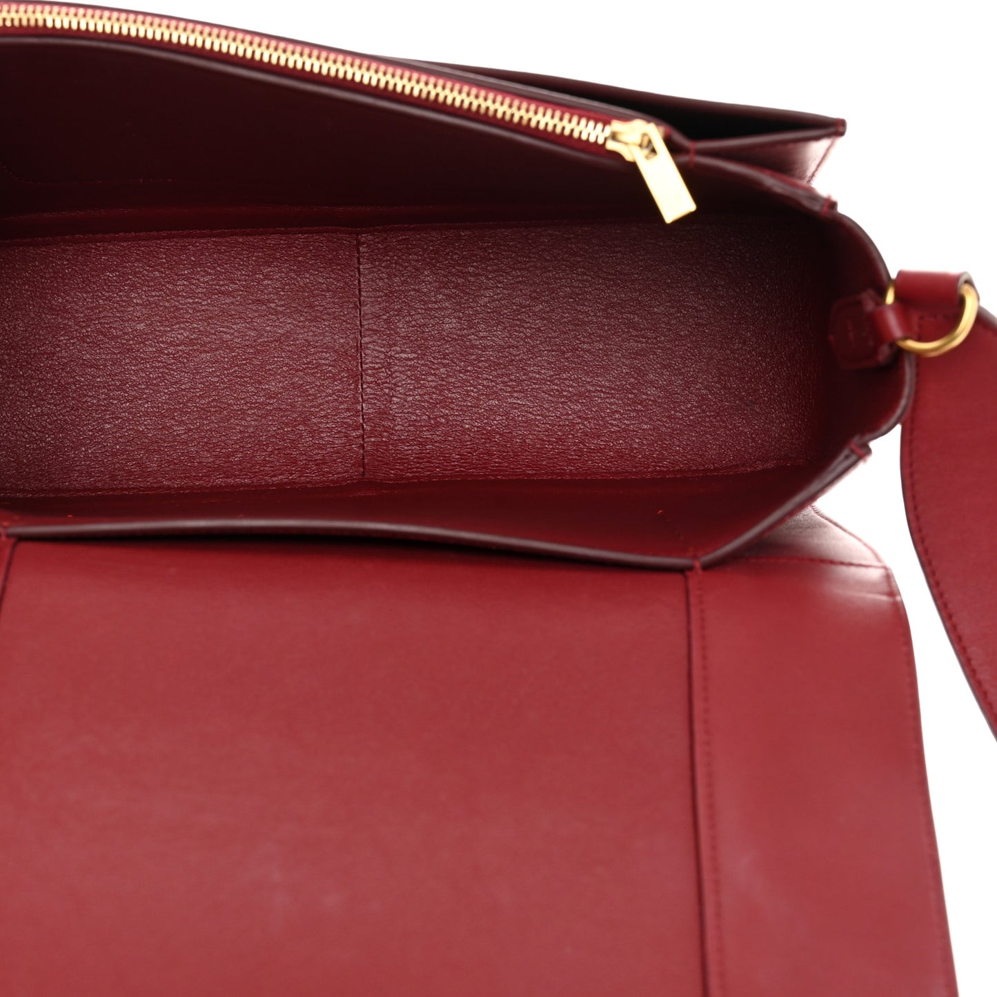 Shiny Smooth Calfskin Medium Frame Shoulder Bag Ruby Nude