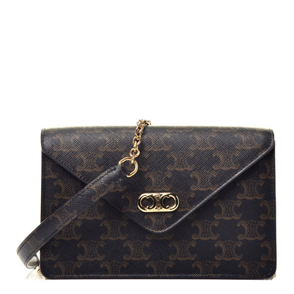 Celine Triomphe Canvas Maillon Wallet On Chain Bag Tan 1 of 8