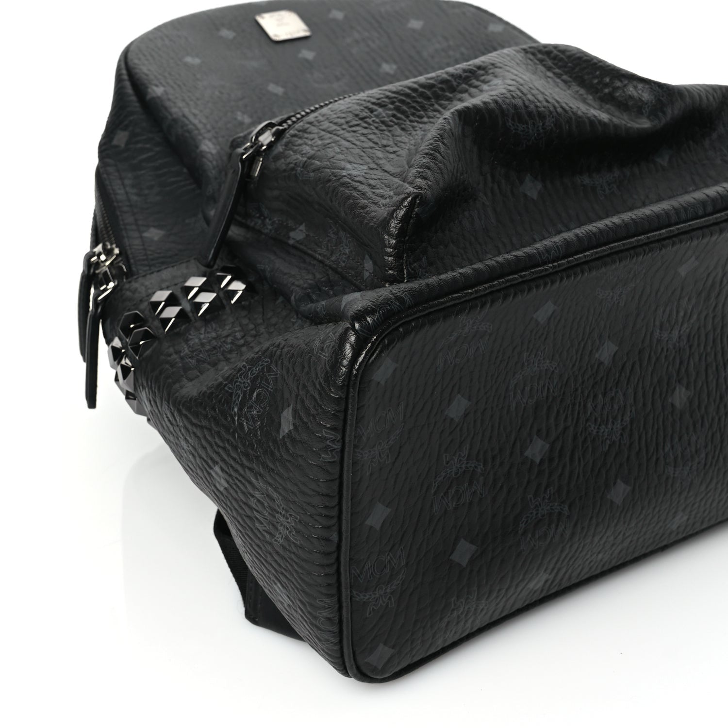 MCM Visetos Medium Side Studs Stark Backpack Black 7 of 8