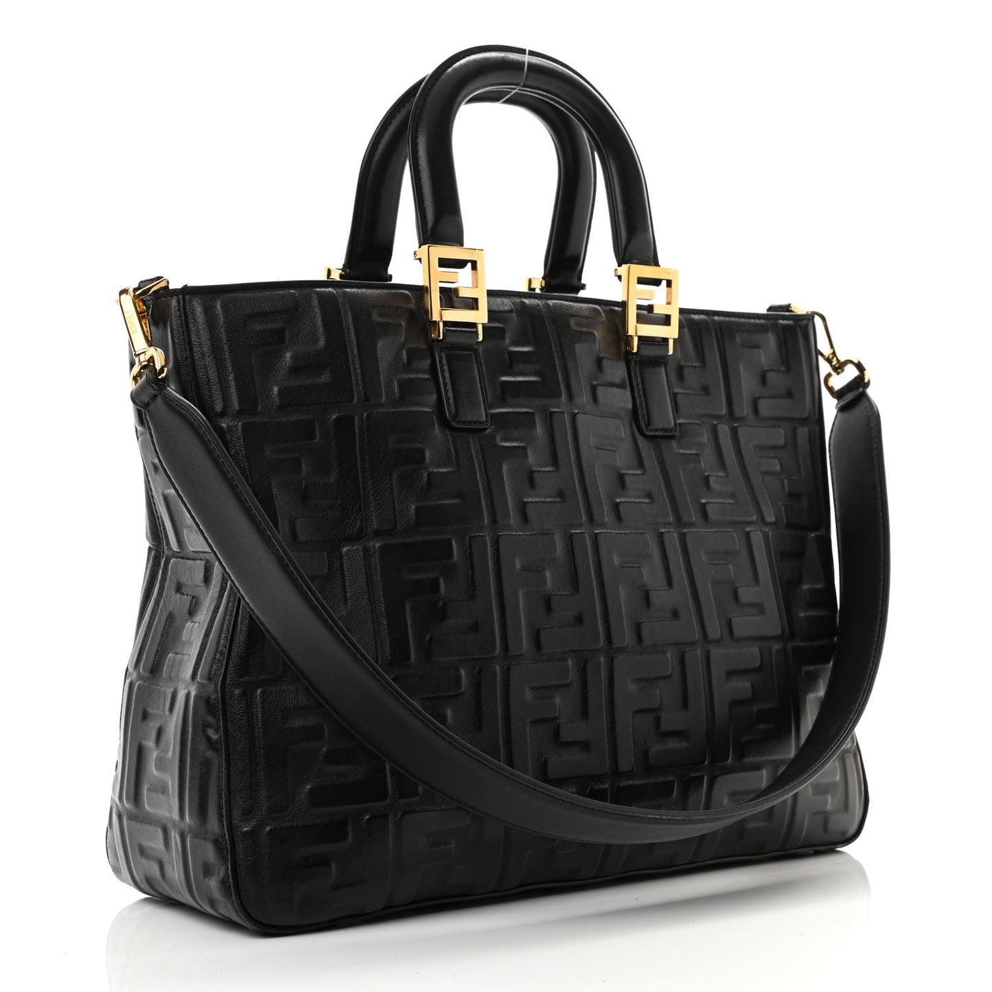 Nappa FF 1974 Embossed Medium FF Tote Black