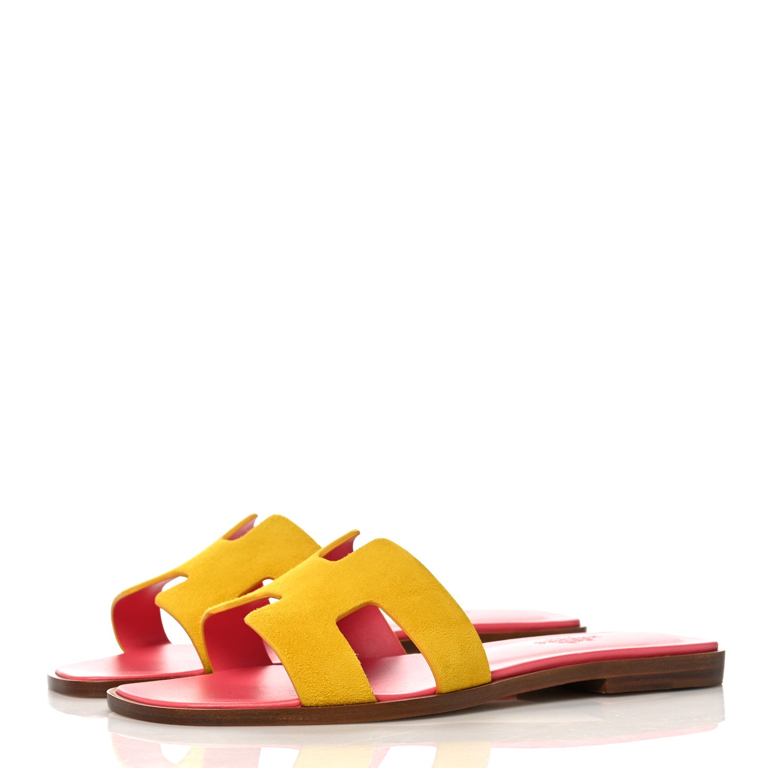 Hermes Suede Goatskin Oran Sandals 36 Jaune Sable 3 of 10