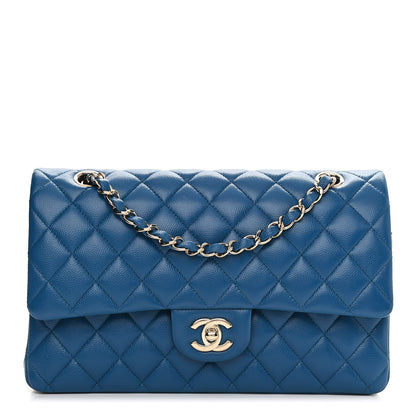 Chanel Caviar Quilted Medium Double Flap Blue 1 of 12