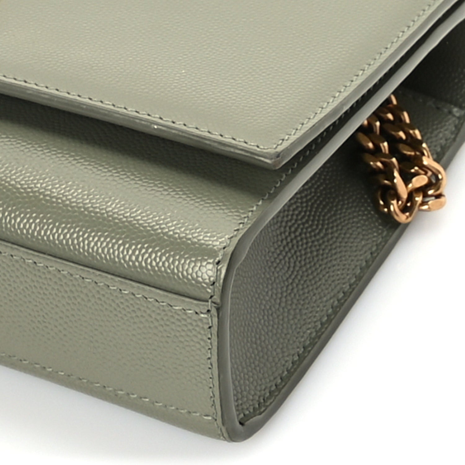 Saint Laurent Grain De Poudre Small Monogram Kate Satchel  Light Sage 8 of 8