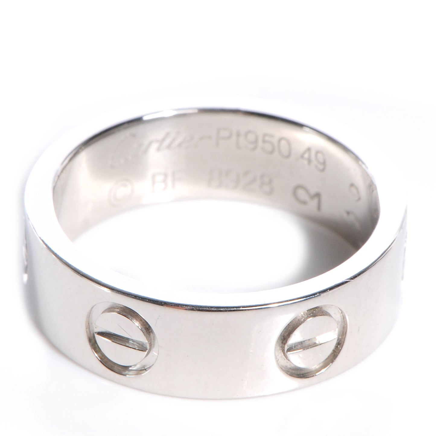 Platinum 5mm Love Ring Size 49 US 4.75