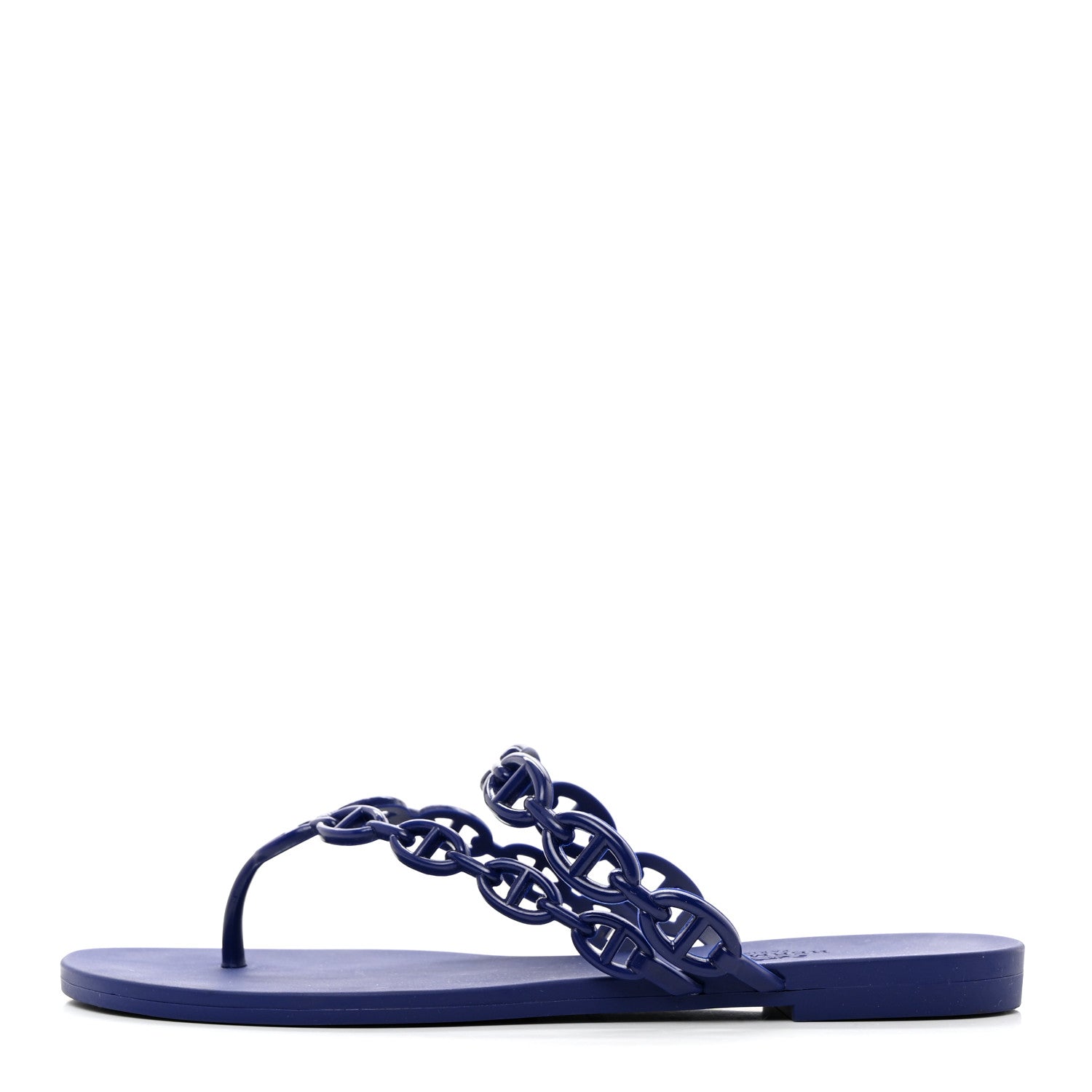Hermes Rubber Chaine d'Ancre Island Sandals 38 Bleu Smalt 1 of 8