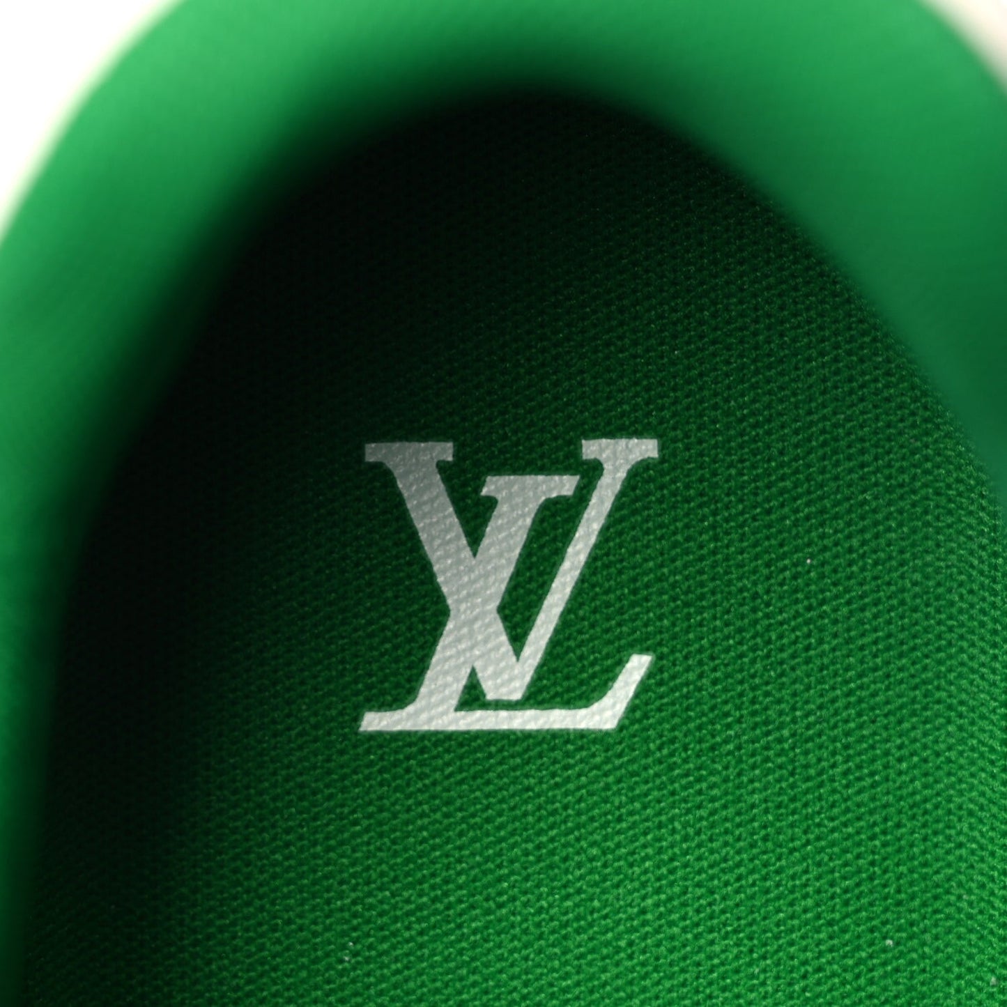 Grained Calfskin Script Mens LV Trainer Sneakers 10 Green