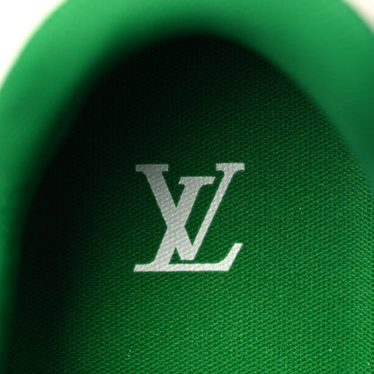 Louis Vuitton Grained Calfskin Script Mens LV Trainer Sneakers 10 Green 7 of 9