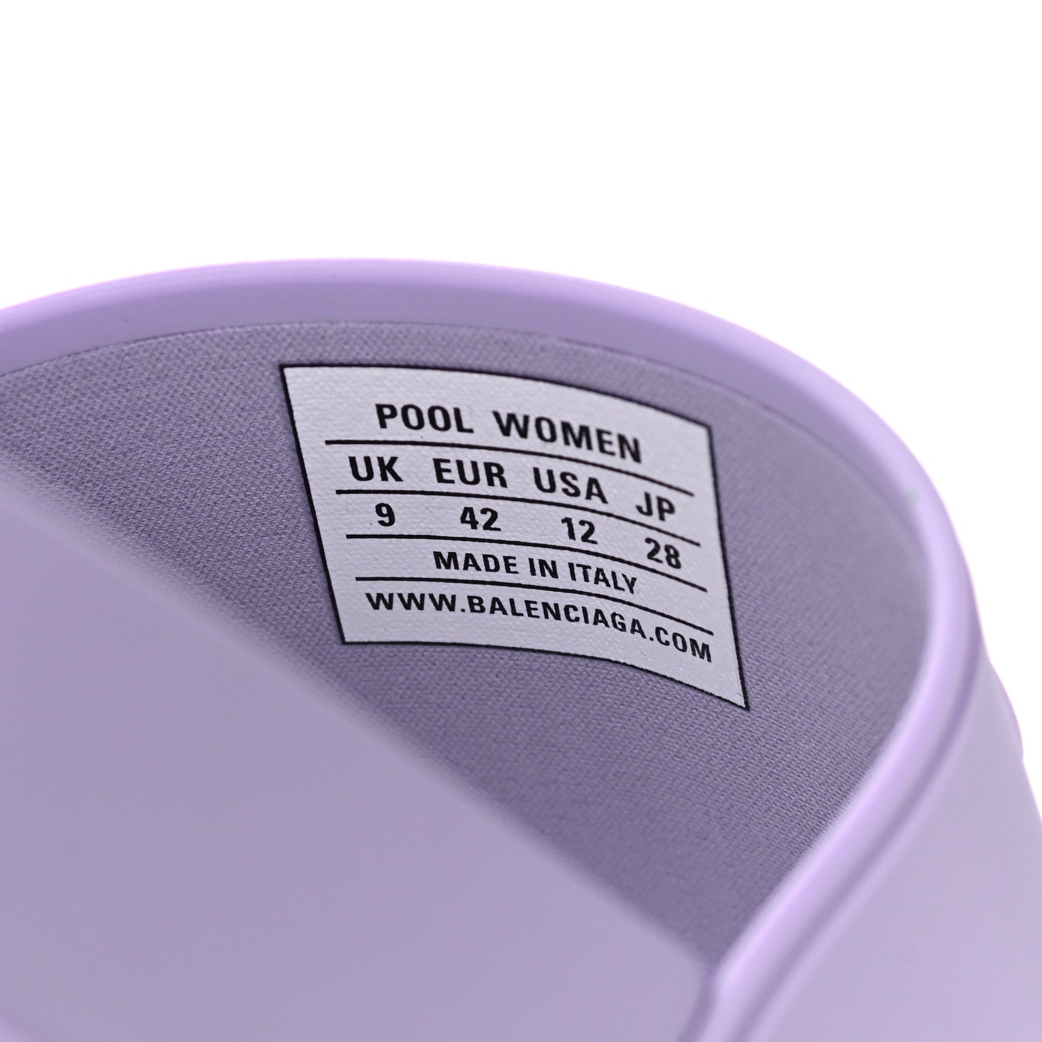 Balenciaga Rubber BB Womens Pool Slide Sandals 42 Lilac 7 of 8