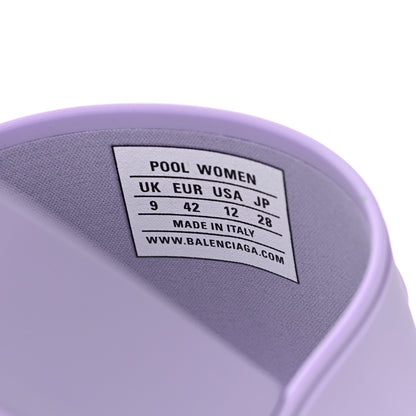Balenciaga Rubber BB Womens Pool Slide Sandals 42 Lilac 7 of 8