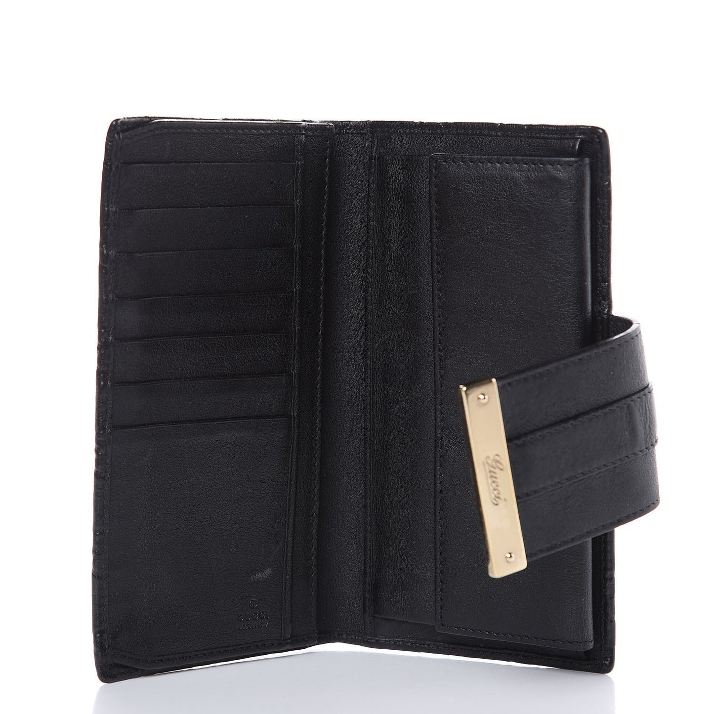 Guccissima Ladies Web Long Wallet Black