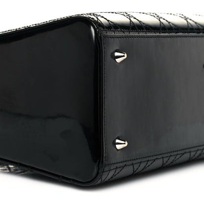 Christian Dior Patent Cannage Stitched Medium Lady Dior Black 9 of 13