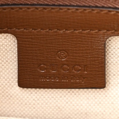 Gucci GG Supreme Monogram Azalea Calfskin Boutique Horsebit 1955 Top Handle Bag Beige Ebony Brown Sugar 6 of 7
