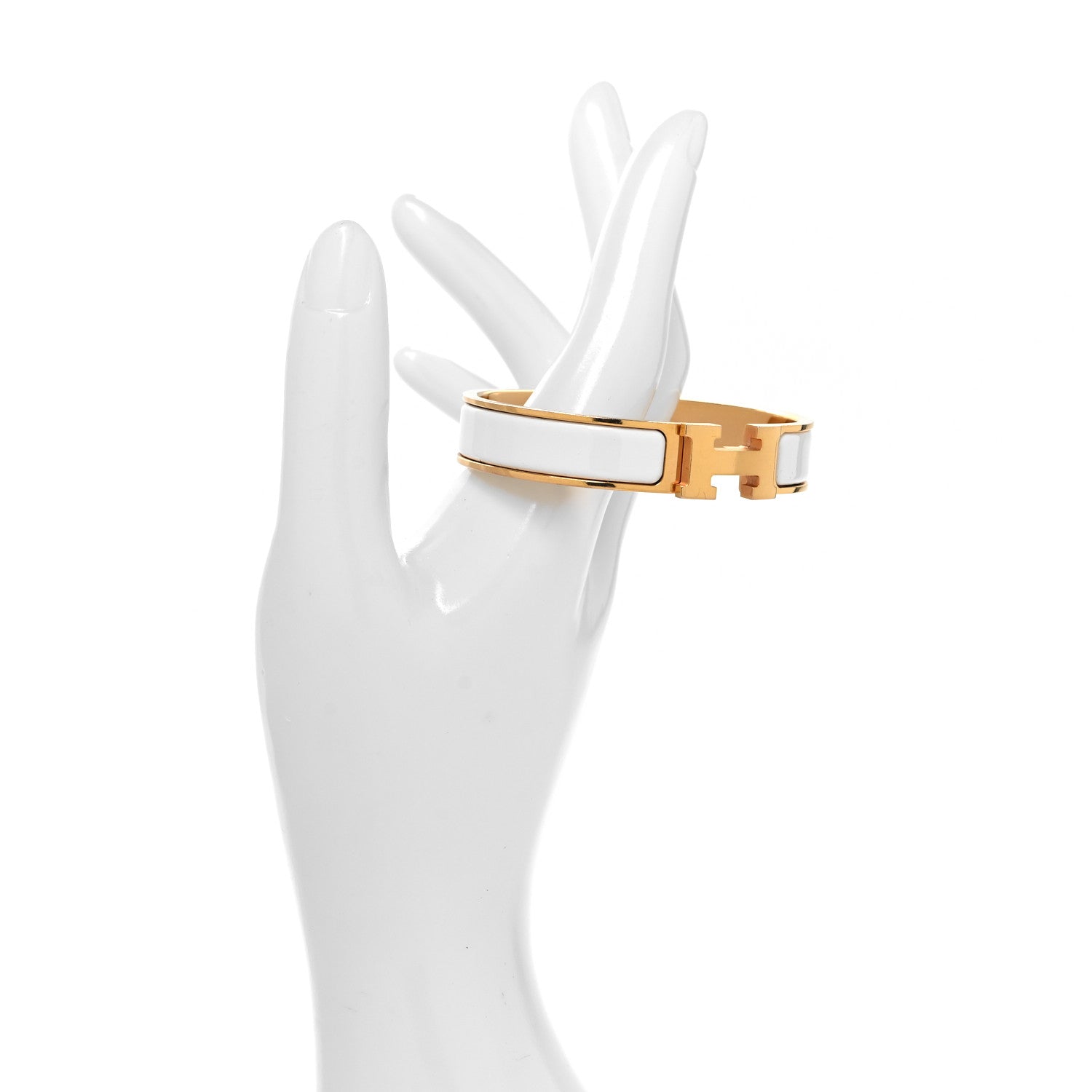 Hermes Enamel Narrow Clic Clac H Bracelet PM White 2 of 5