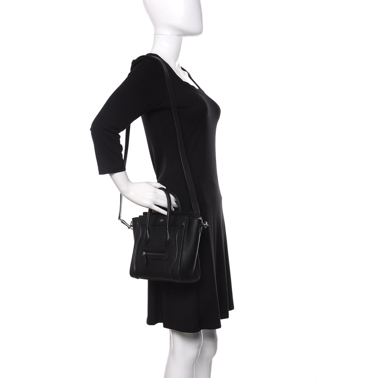 Drummed Calfskin Nano Luggage Black
