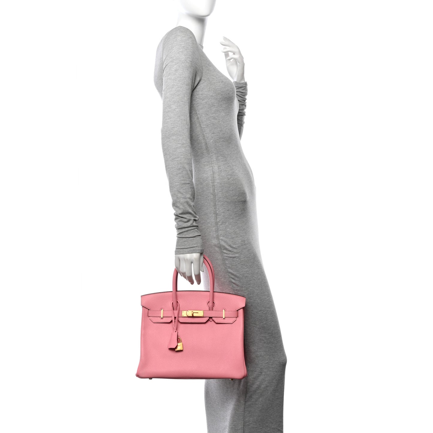 Chevre de Coromandel Horseshoe Birkin 30 Rose Confetti Fuchsia