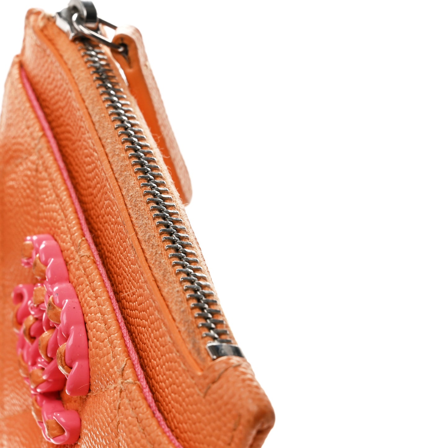 Caviar Flashy CC Zip Card Holder Orange Pink