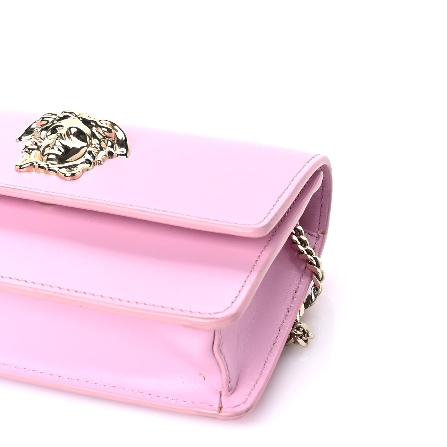 Versace Smooth Calfskin Palazzo Chain Evening Bag Pink 8 of 8