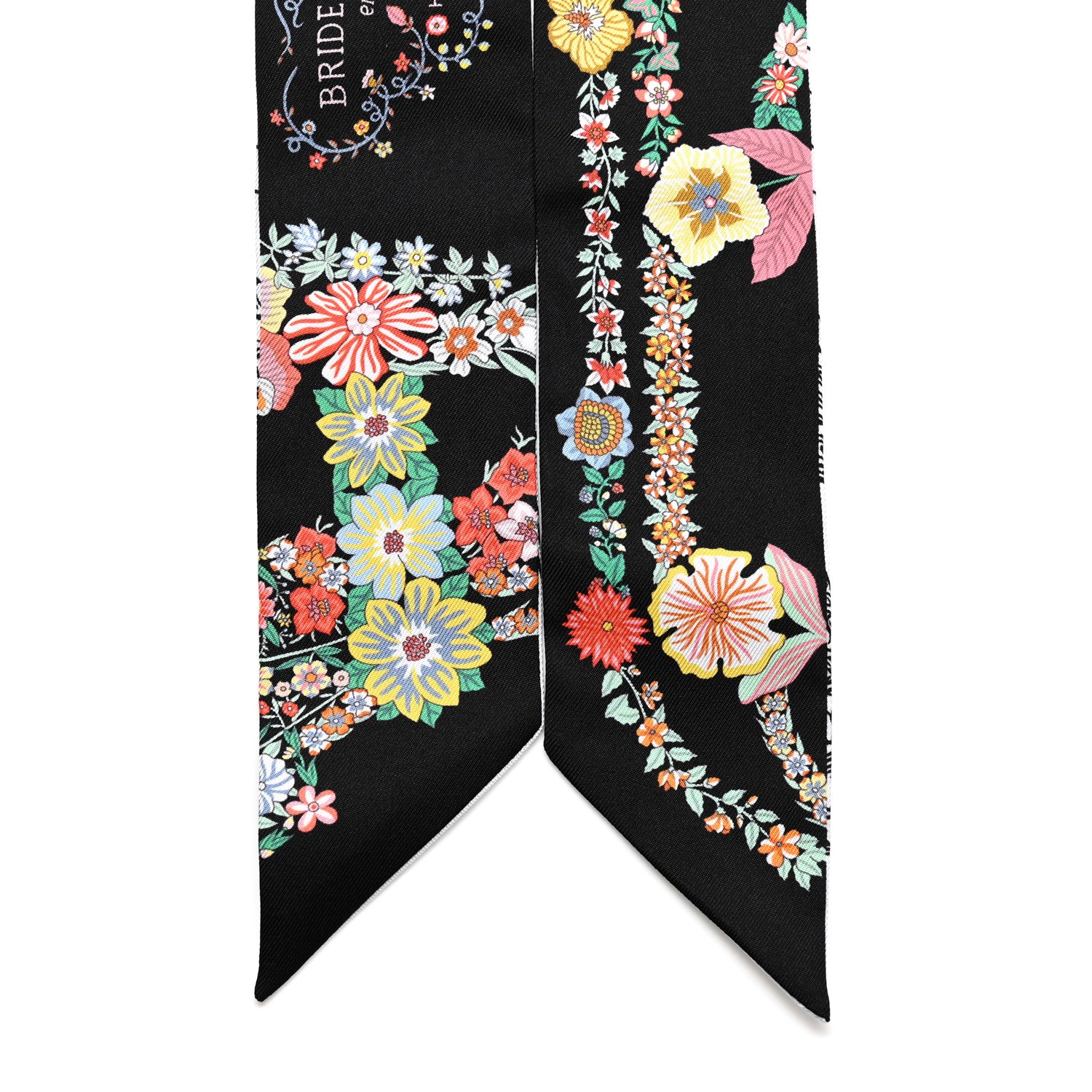Hermes Silk Brides de Gala en Fleurs Twilly Black Multicolor White 2 of 6
