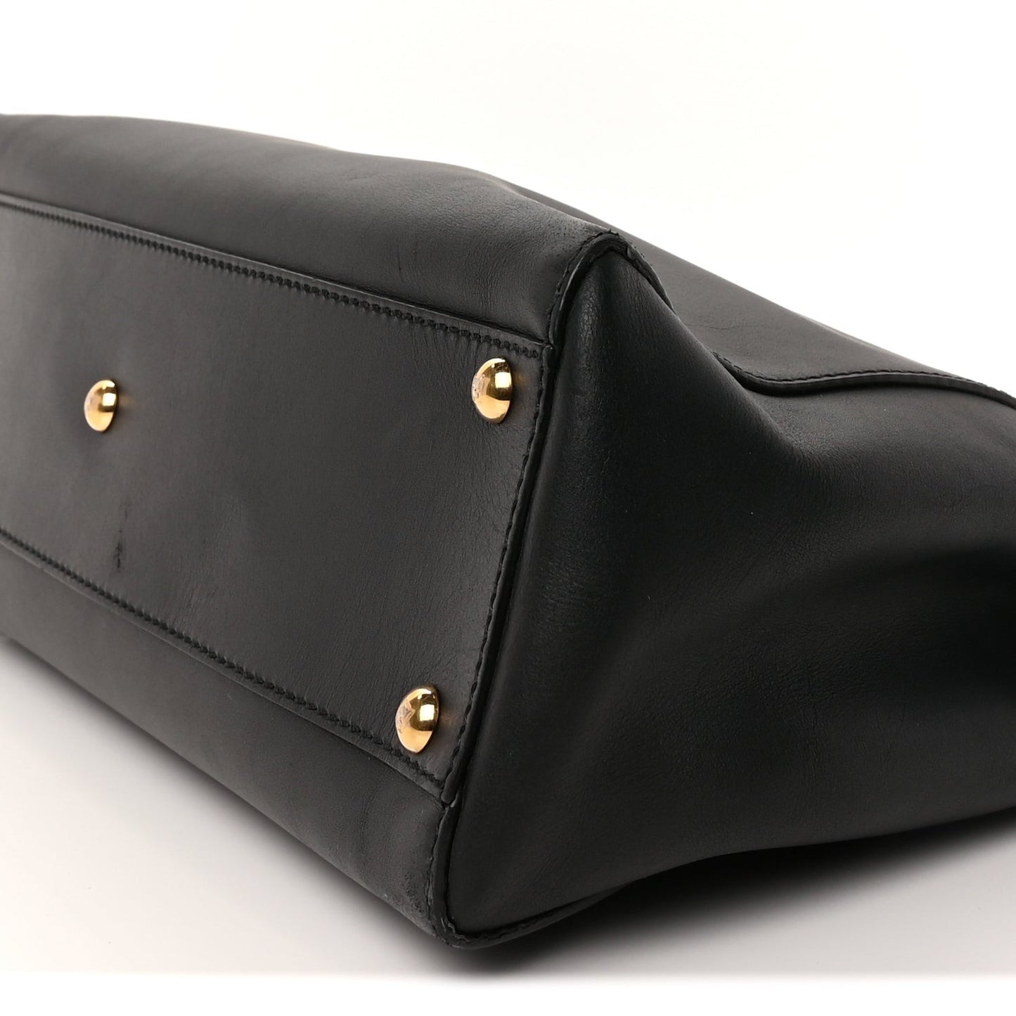 Vitello Seta Shiny Nappa Medium Peekaboo Iconic Satchel Black