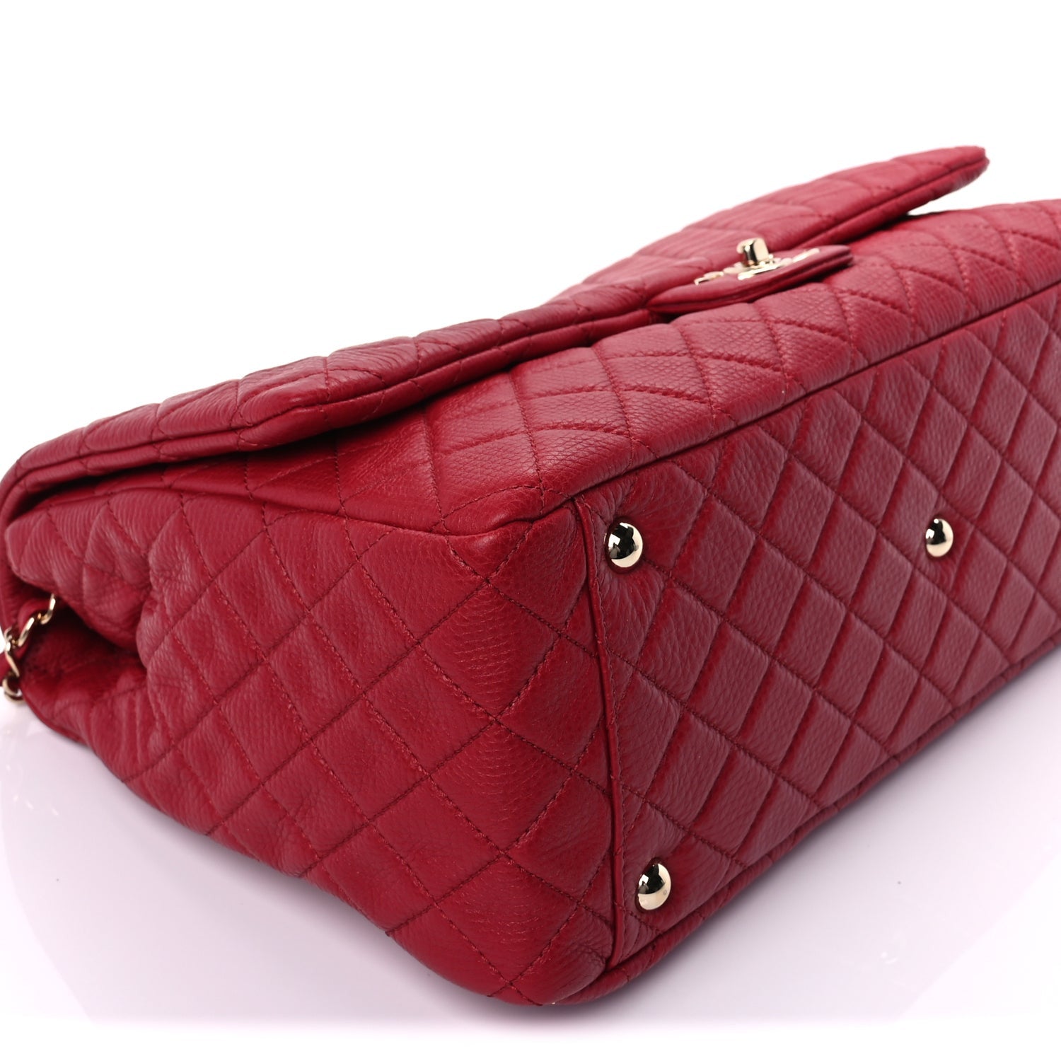 Chanel Calfskin Quilted XXL Travel Flap Bag  Red 7 of 7