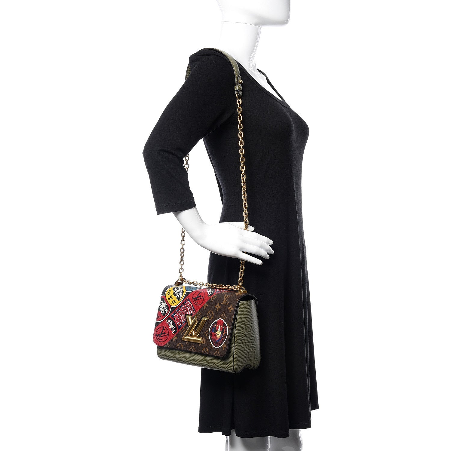 Louis Vuitton Epi Monogram Kabuki Twist Shoulder Bag MM Green 2 of 11