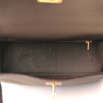 Hermes Taurillon Clemence Kelly Retourne 28 Etoupe 4 of 9