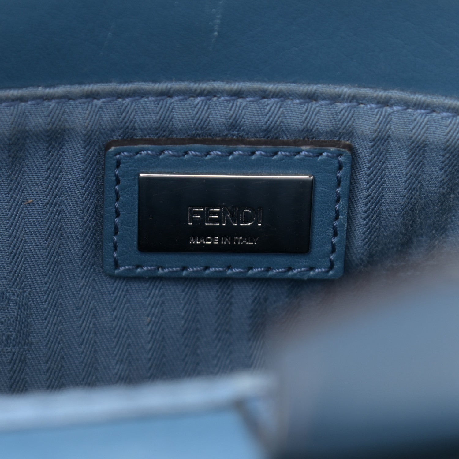 Fendi Vitello Elite Petite 2Jours Tote Blue 6 of 10