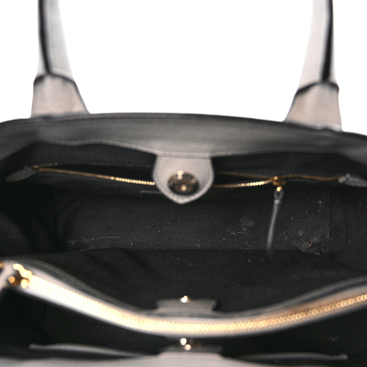 Burberry Derby Calfskin House Check Medium Banner Tote  Pale Grey 4 of 8