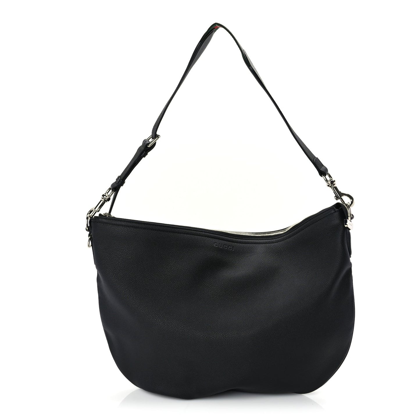 Grained Calfskin Large B Shoulder Bag Black