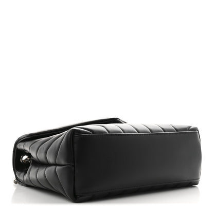 Saint Laurent Calfskin Y Quilted Monogram Small Loulou Chain Satchel Black 4 of 11