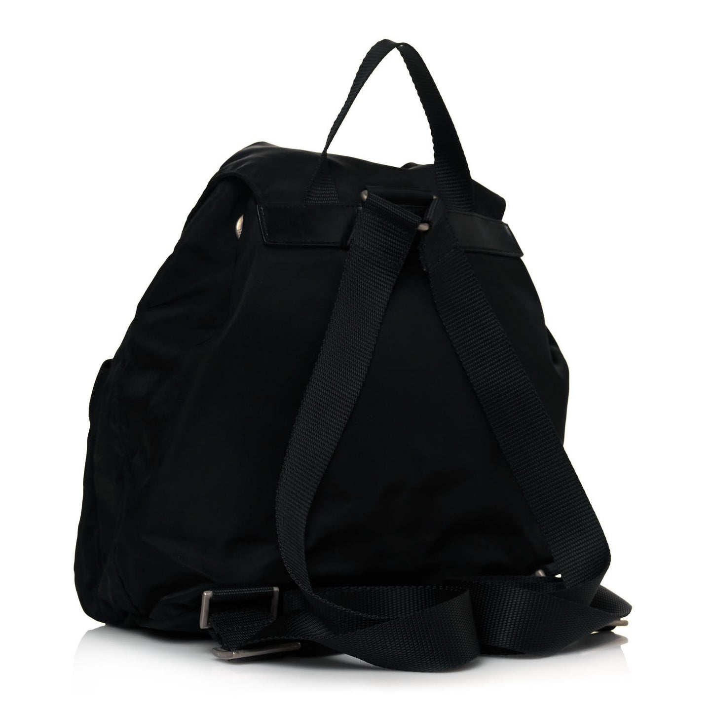 Nylon Vela Double Buckle Backpack Black