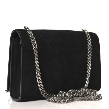 Saint Laurent Suede Fringe Chain Small Monogram Satchel Black 3 of 10