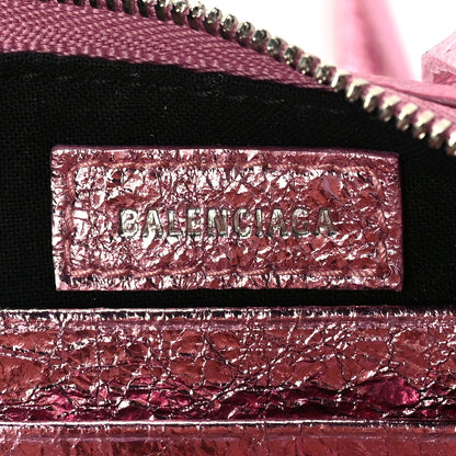 Balenciaga Metallic Agneau Arena Crystal Le Cagole Mini Purse With Chain Met Pink 5 of 8