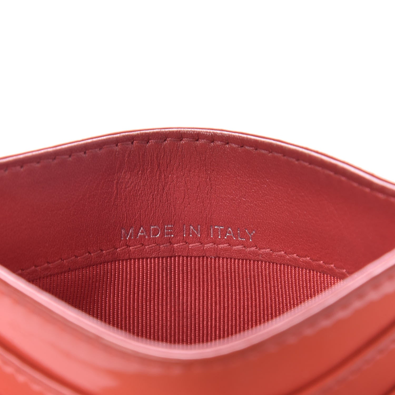 Chanel Patent Calfskin Quilted Card Holder Coral 6 of 8