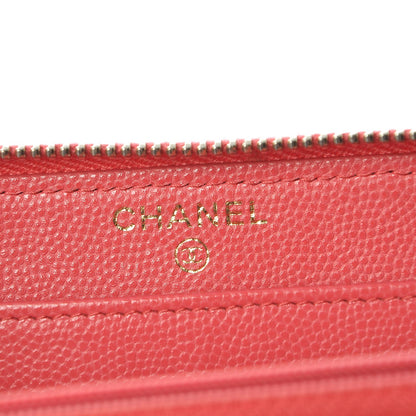 Chanel Caviar Quilted Large Gusset Zip Around Wallet Pink 6 of 12