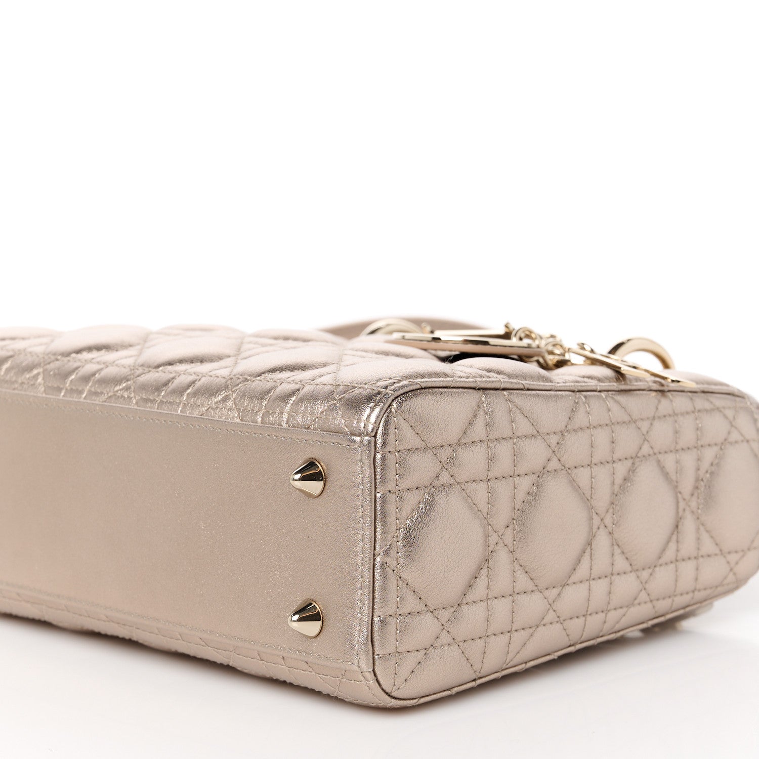 Christian Dior Metallic Lambskin Cannage Small My ABCDior Lady Dior Gold 10 of 10