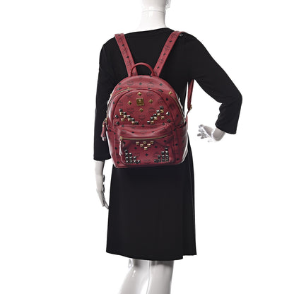 MCM Visetos Studded Small Stark M Backpack Scooter Red 2 of 9