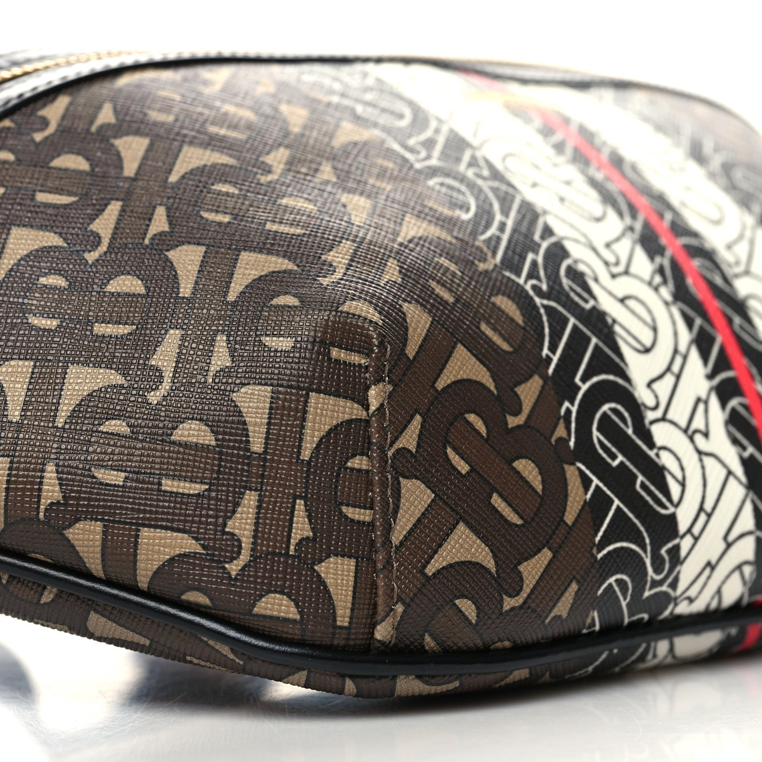 Burberry E-Canvas Monogram Stripe Medium Sonny Bum Bag Bridle Brown 10 of 11