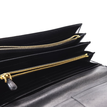 Prada Saffiano Continental Flap Wallet Black 5 of 6