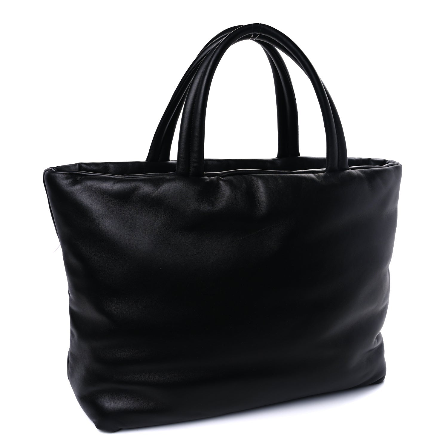 Saint Laurent Lambskin Wide Puffer Tote Black 2 of 8