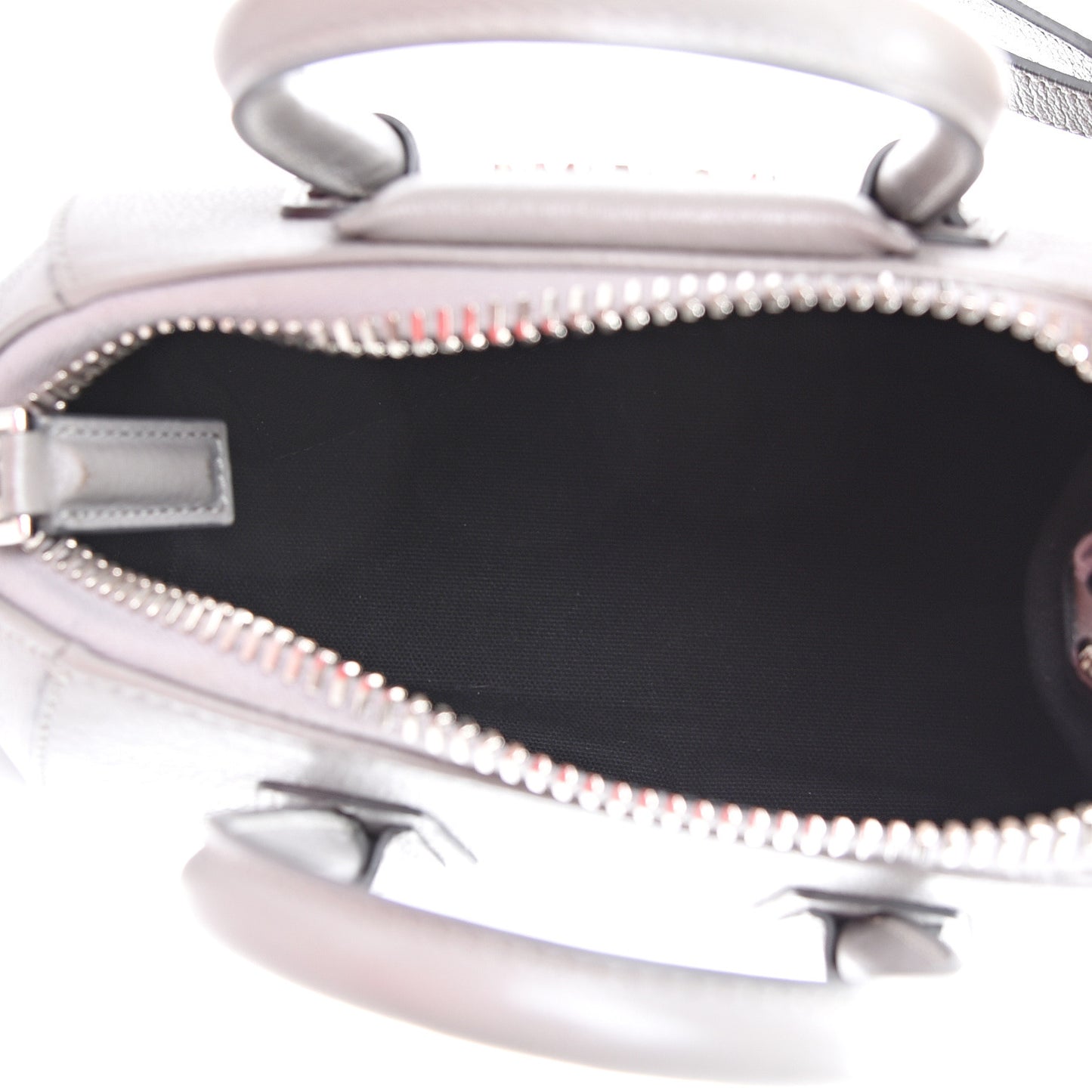 Sugar Goatskin Mini Antigona Pearl Grey