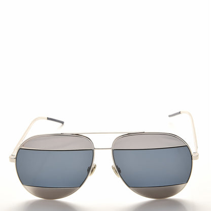 Christian Dior Split 1 Aviator Sunglasses Silver 2 of 7