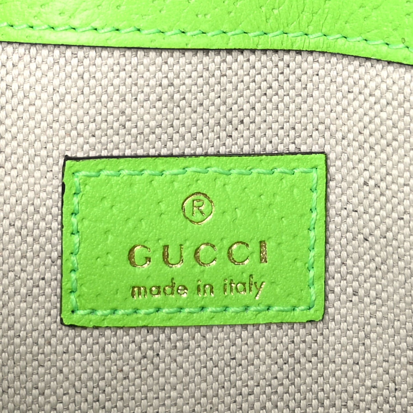 GG Supreme Monogram Web Small Ophidia Belt Bag Beige Ebony Electric Green Ebony Electric Green