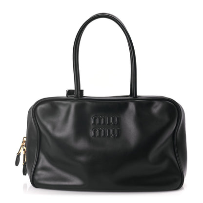Miu Miu Soft Calf Large Softy Beau Top Handle Bag Black 1 of 8
