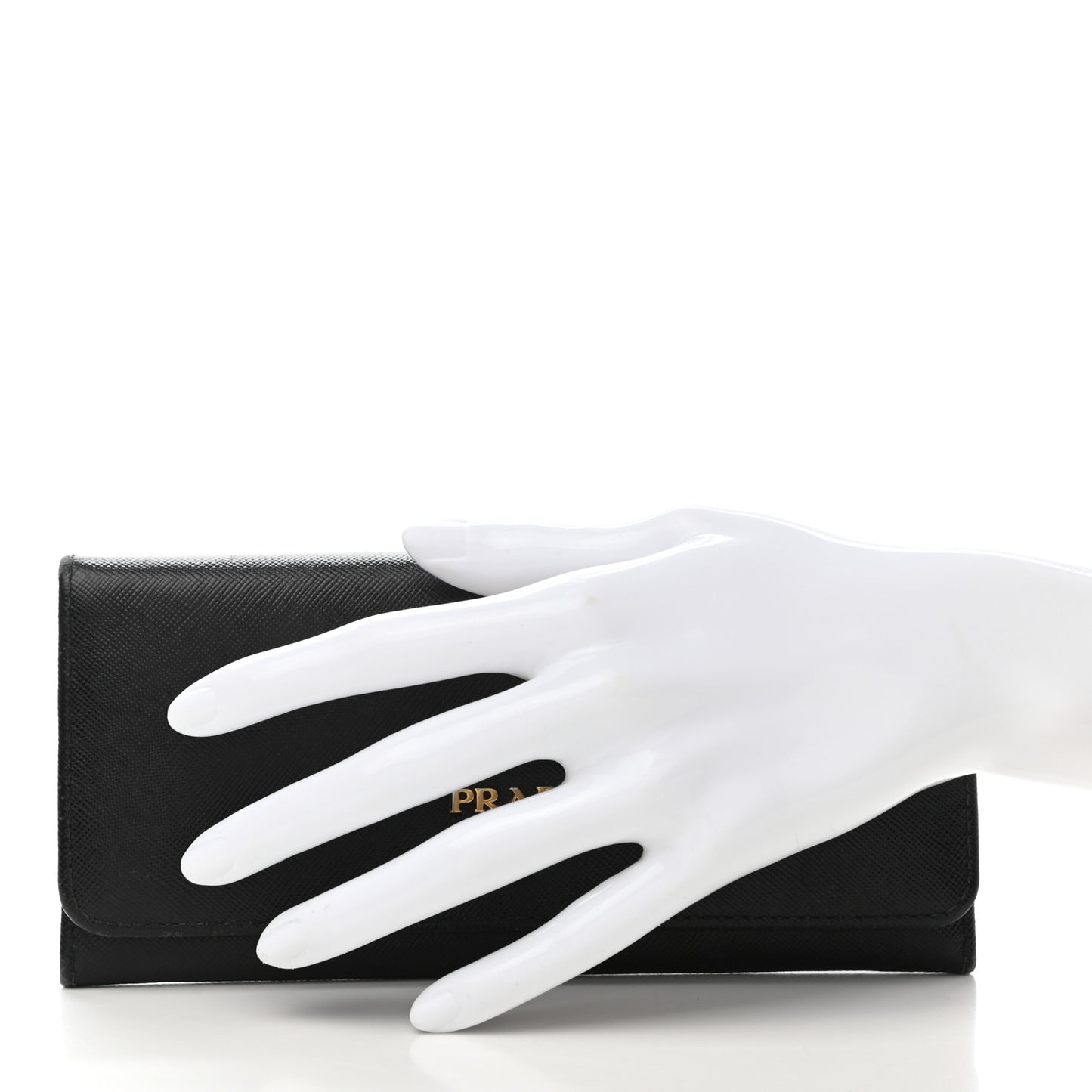 Saffiano Metal Continental Flap Wallet Black