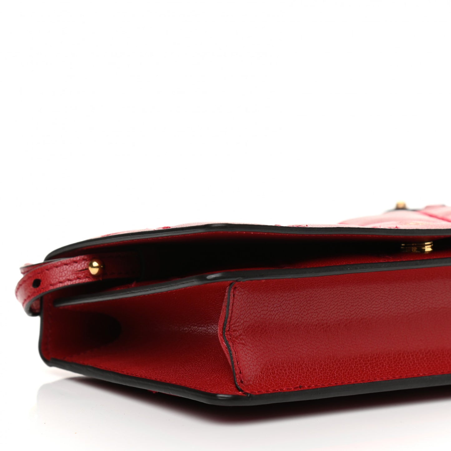 Goatskin Quilted GV3 Strap Wallet Vermillon