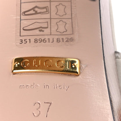 Gucci Cosmos Softy Calfskin Wooden Interlocking G Cut-Out 30/120mm Platform Sandals 37  Mystic White 7 of 9